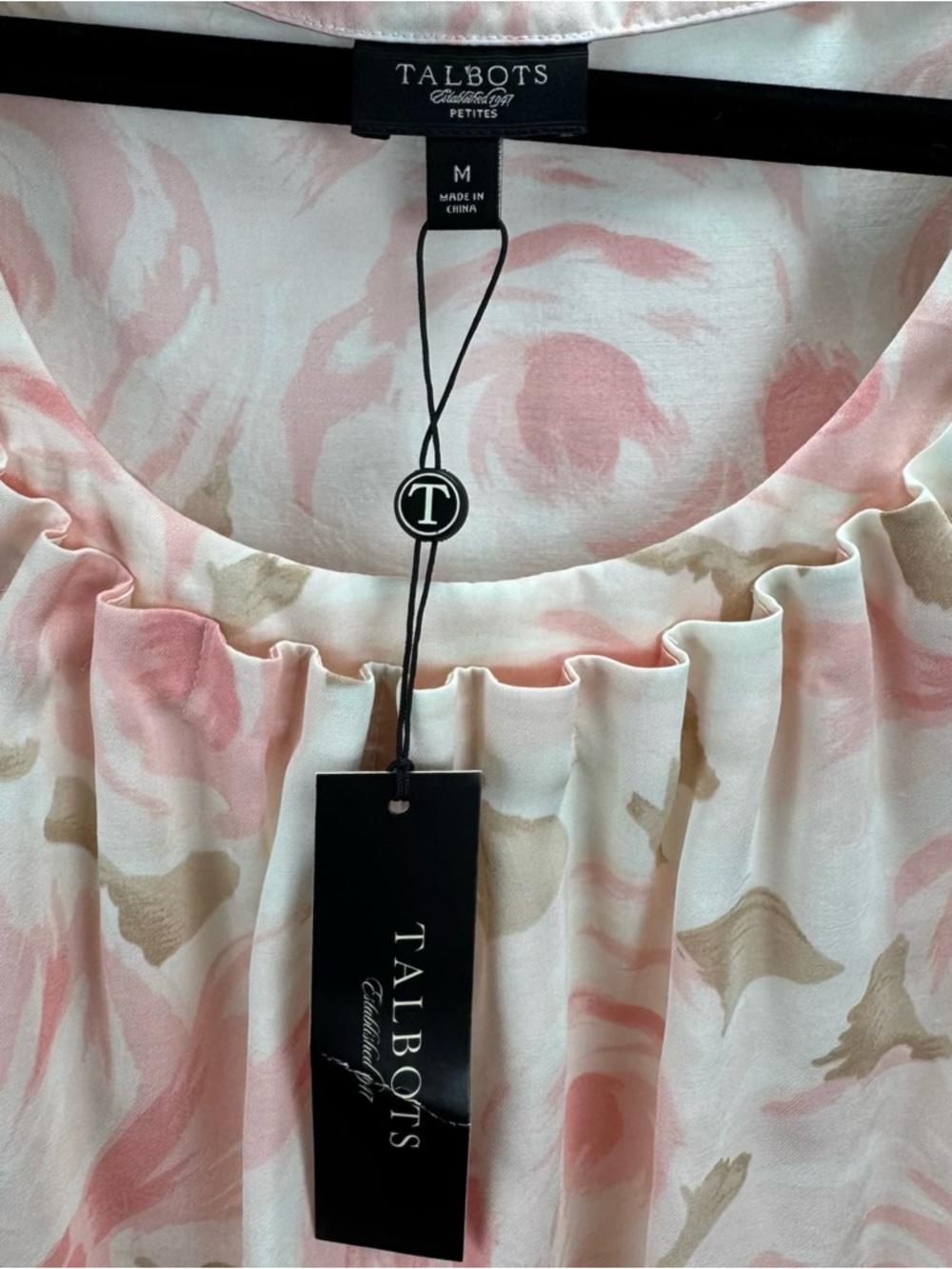 Talbots Cream and Pink Floral Rose Tank Top NEW - Picture 9 of 11